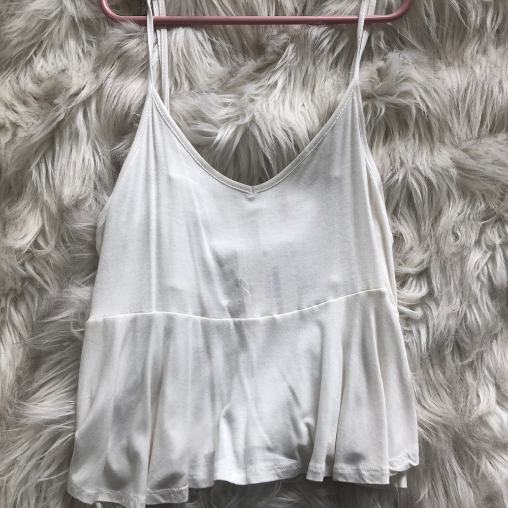 White flowy crop top